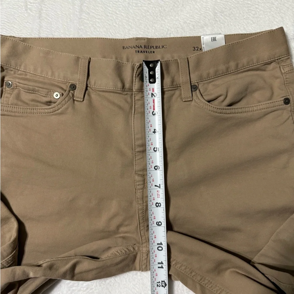 Banana Republic Jeans‎ Mens 32x28 Beige Traveler Slim Straight Stretch Mid Rise
